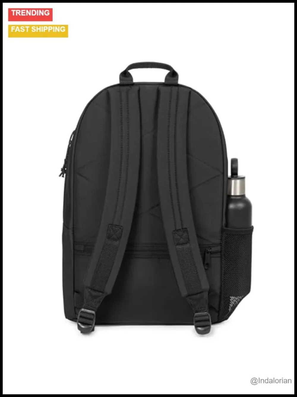 24L Padded Double Backpack with Laptop Sleeve, Bottle Holder, Polyester
